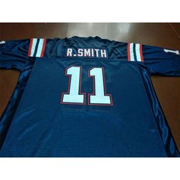 001 Florida Atlantic Owls #11 R. SMITH real Full embroidery College Jersey Size S-4XL or custom any name or number jersey