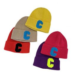 Classics Winter Beanie Party Hat with Letter C Unisex Chunky Soft Stretch Cable Knit Warm Fuzzy Skully Cap Stylish