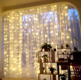 3x3M 304 Lamp Bead LED Icicle String Lights Xmas Party Decoration Christmas Fairy Light Outdoor Garden Wedding Home Curtain Decor