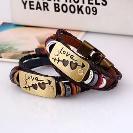 Leather Multilayer Bracelet Couple Heart bracelets for men women lover fashion Jewellery girlfriend gift will and sandy