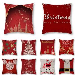 Cushion/Decorative Pillow Christmas Theme Cartoon Elegant Home Decorative Cotton Linen Throw Case Living Room Sofa Square Cushion Cover 45x4