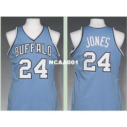 001 21ss Buffalo #24 Wil Jones 1977-78 Road RETRO Home Mesh fabric Full embroidery Size S-4XL or custom any name or number College jersey