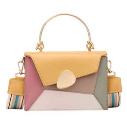 GS309 Trending Handbags 2021 New Arrivals Fashion Msenger Female Bag Contrast Color Casual Chain Small Square Handbag3CUN