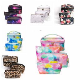 Cosmetic Bag for Women Girls Travel Zipper PU Waterproof Portable Cosmetic Pouch Storage Make Up Bags 23 Styles Toiletry Organiser