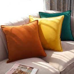 Velvet Cushion Cover Pillowcase Solid Color Pillow Case Cojines Decor Sofa Throw Pillows Room Pillow Cover Decorative Good quality