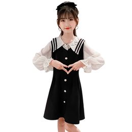 Girl Dress Patchwork Party For Kids Casual Spring Autumn Children's School Costumes s 210528