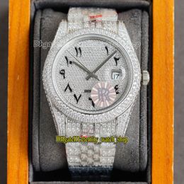 eternity Jewelry Watches RFF Latest products 126334 126331 126300 Arab Diamonds Dial 2836 Automatic Iced Out Full Mens Watch 904L Steel Diamond Case Abd Bracelet
