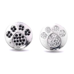 Bright Rhinestone Paw fastener 18mm Snap Button Clasp Metal charms for Snaps Jewelry Findings suppliers snapper