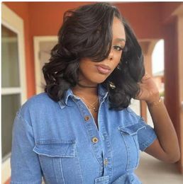 African american wigs medium length wavy curly brazilian hair 360 lace frontal wig sprial curl full natural bob wigs for black women 180%250%density pixie hairstyle