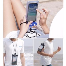 Universal 6inch 5inch Mobile Household Sundries Phone Waterproof Swimming Pouch Case Clear PVC Sealed Underwater Cell Phone Protect Bags With Strap XDH1132 T03