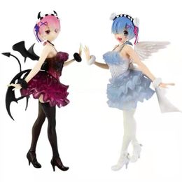 22 cm ZERO Iniziare la vita in un altro mondo Anime Figura Angeli Rem Demoni Ram Action Figure Rem / Ram Ragazza Modello Giocattoli bambole