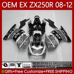 OEM Injection For KAWASAKI NINJA EX ZX 250R EX250 ZX250 R Grey black Fairing 2008-2012 81No.177 EX-250 ZX250R EX250R 2008 2009 2010 2011 2012 ZX-250R 08 09 10 11 12 Bodys