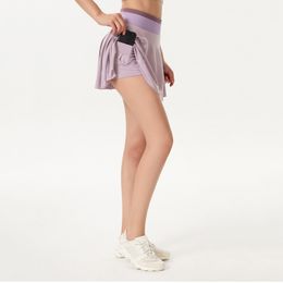 Women Leggings Yoga Short Skirt Joggers Outdoor Dance Fiess Running Speed Dry Wardrobe Malfunction-proof Lined Shorts