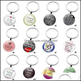 Key Rings Jewellery Teach Chain Teacher Takes A Hand Opens Mind And Teaches Heart Cabochons Glass Keychains Aessories Gift Drop Delivery 2021