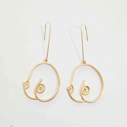 10 pair /lot fashion Jewellery metal outline aesthetic women breast boobs earrings