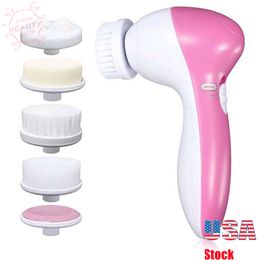 Home Use 5IN1 Facial Pore Cleanser Body Cleaning Skin Massager Beauty SPA Care Cleansing Makeup Brush