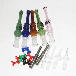 Smoking Mini Nectar with a stainless steel 14mm male joint for glass bong dab oil rigs replacement tip