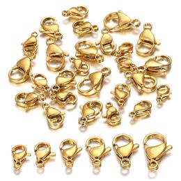 Stainless Steel Clasps Gold Colour Lobster Clasp Jump Rings For Bracelet Necklace Chains Jewellery Findings Making