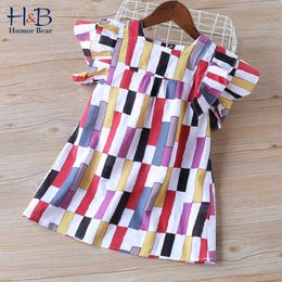 Humor Bear Girls Dress Summer Brand New Sequin Splicing Yarn Girls Round Neck Sleeveless Love Dot Dress Baby Kids Girls Clothing Q0716