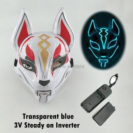 Costume Accessories Hot Sales Halloween Scary Cosplay Mask Decoration LED Luminous Face Mask Mascara Costume DJ Party Mask Anime Fox