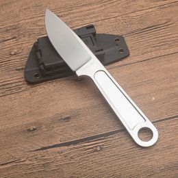 Fast Shipped Survival Straight Knife D2 Satin Drop Point Blade Full Tang Steel Handle Knives With Kydex And Retail Box