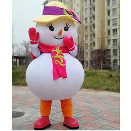 Halloween cute girl snowman Mascot Costume Cartoon Anime theme character Christmas Carnival Party Fancy Costumes Adult Outfit