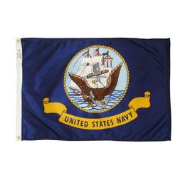 Navy American Honor Flag High Quality 3x5FT Double Stitching 100D Polyester Festival Gift Indoor Outdoor Printed Wholesale