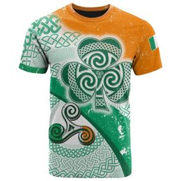 Men's T-Shirts CLOOCL Ireland Shamrock With Patterns T-Shirt 3D Printed Fashion Men Women Casual Tees Short Sleeve Pullover T239L