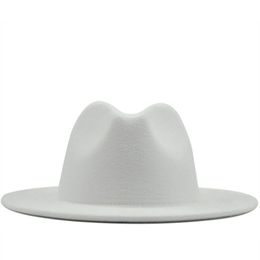 Unisex Düz Ağız Yün Keçe Fedora Şapkalar Kemer Ile Kırmızı Siyah Patchwork Caz Örgün Şapka Panama Cap Trilby Chapeau Erkekler Kadınlar Için Yüksek Kalite A7