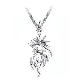 dragon chains UK - Flaming Dragon Pendant Necklaces Accessories Titanium Steel Chain Men Chocker Choker Punk Chains