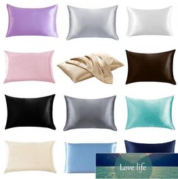 Silk Satin Pillow Case 12 Solid Colors Cooling Envelope Pillowcase Ice Silks Skin-friendly Pillowslip Bedding Supplies dff1750 Factory price expert design Quality