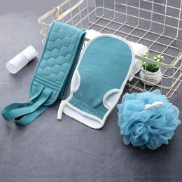 Bathroom Sets Exfoliating Long solid Back Strap Bath Shower Brush Massage Spa Sponge Body Brushes 4 colors SN2528