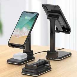 Stand Wireless Charger Desk Dual 10W Qi Fast Charging Foldable Adjustable Phone Holder for iPhone 12 samsung huawei