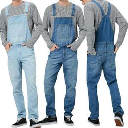 Mens Jeans Denim Dungarees Overalls Bib And Brace Jumpsuit Romper Pants 211111