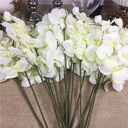 20Pcs/lot Wholesale white Orchid branches Artificial Flowers for wedding party Decoration orchids cheap flowers