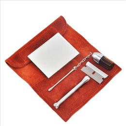 Smoking set leather folder smoking box spoon mirror five piece set