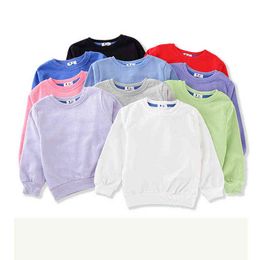 Autumn Children Sweatshirt Long Sleeved Solid Colour Unisex Plain Sweatshirt Boys&Girls Hoodies BB07 G1028