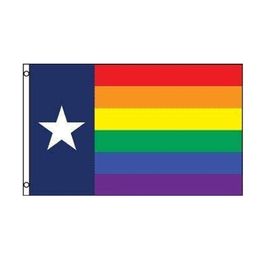 Rainbow Texas State Flags Banners 150x90cm 100D Polyester Fast Shipping Vivid Color High Quality With Two Brass Grommets