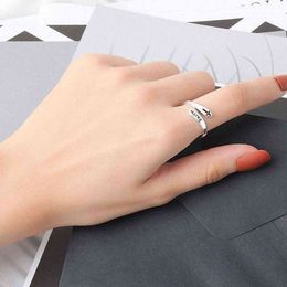 Simple Faith Letter Open Rings For Women Vintage Cross Letter Round Adjustable Fingers Ring Christian Jewelry Gifts V6Y2 G1125