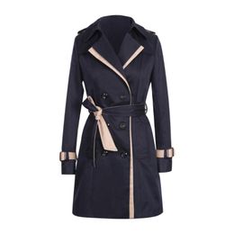 여성 패션 블랙 가을 옷 재킷을 위한 트렌치 코트