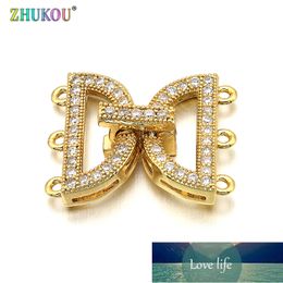 16*19mm Brass Cubic Zirconia Clasps Hooks for Diy Jewelry Findings Accessories, Mixed Color, Model: VK35 Factory price expert design Quality Latest Style Original