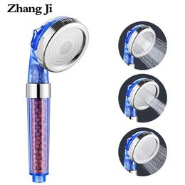 Zhangji SPA Shower Head 3-Function High-Pressure Water-Saving Anion Philtre Balls Remove Impurities In The Water & Health 210724