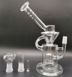 Double Layer Philtre Hookah Bong Glass Dab Rig Water Bongs Smoke Pipes 8-10 Inch Height 14.4mm Female Joint with Quartz Banger