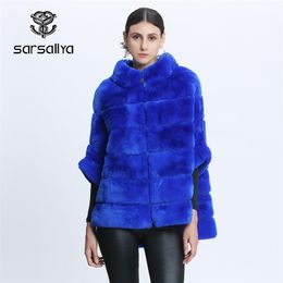 Real Fur Coat Rex Rabbit Fur Jackets Ladies Rabbit Fur Coat Female Winter Warm Women's Clothing Vintage Zipper 210816