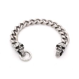 JSBAO ing Silver Colour Stainless Steel Skull Bracelet & Bangle Punk Jewellery Whole Bracelets Man Woman