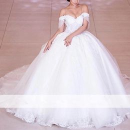 Beaded Lace Dresses 2022 New Elegant Off Shoulder Tulle Wedding Gowns Sweetheart Princess Bridal Dress 328 328
