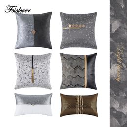 FSISLOVER Luxury Jacquard Cushion Cover Skinny Silk Waist Pillowcase High Quality Chinoiserie Style Home Deco Pillow Cases 210317