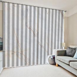 Custom white marble curtains 3D Window Curtains For Living Room Bedroom Customised size 3d curtain