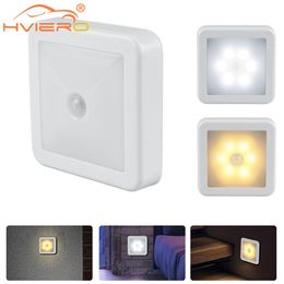 Motion Sensor LED Night Light Smart Nights Lamp Battery Operated WC Bedside Lamps For Room Hallway Pathway Toilet Home Lighting