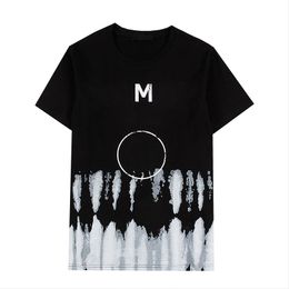 100% cotton designer t shirt wholesale mens tshirt with ink style printing dyeing womens casual T-shirt Washable lovers shirts